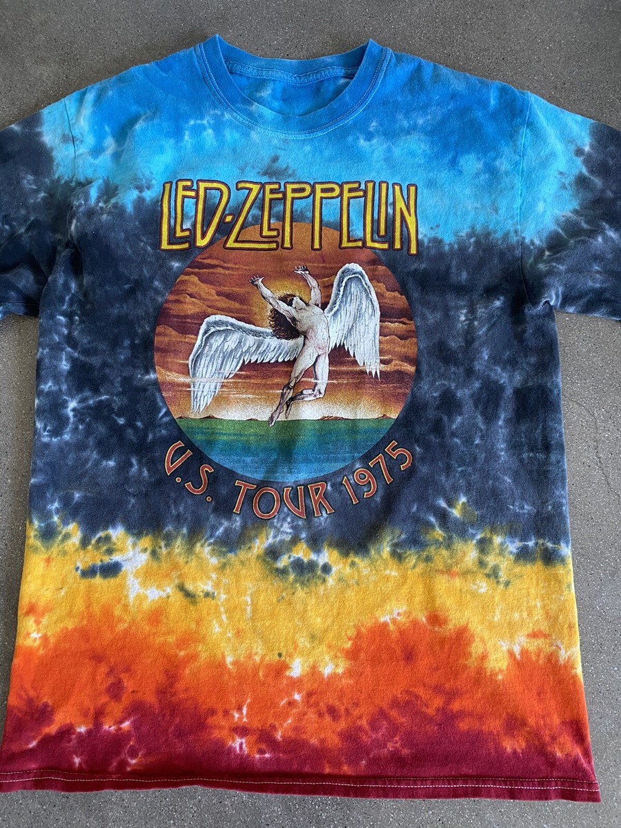 Led Zeppelin US Tour 1975 long sleeve tie-dye t-shirt men's M | eBay