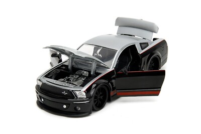 2008 FORD SHELBY MUSTANG GT-500KR SILVER & BLACK 1/24 DIECAST CAR
