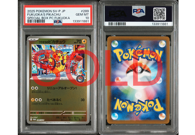 PSA 10 Fukuoka's Pikachu Promo 289/SV-P Pokemon Center Fukuoka