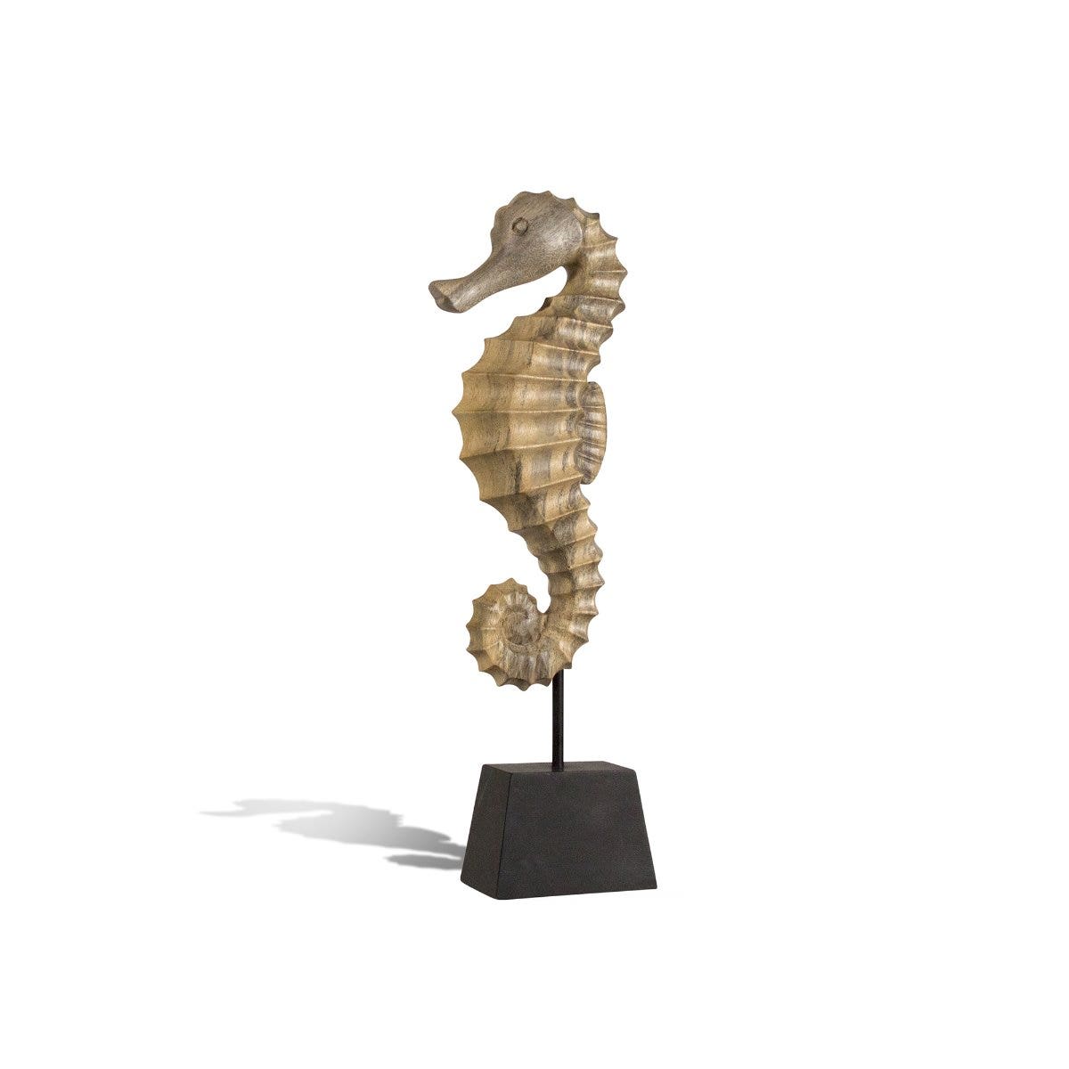 Wood Sea Horse on Stand, Medium