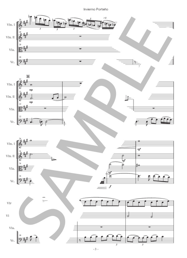 楽譜】ブエノスアイレスの冬 / アストル・ピアソラ (弦楽四重奏 / 上級