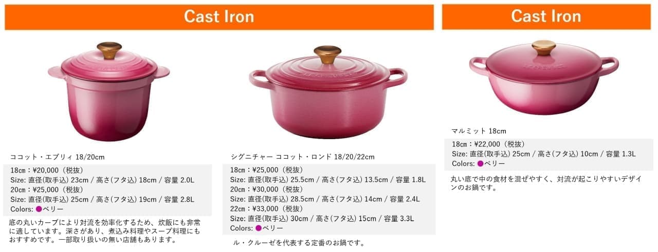 今年の「ル・クルーゼ」ホリデーシーズン限定カラーは「ベリー