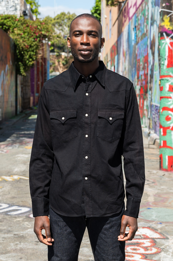Studio D'Artisan Kurozome “Deepest Black” Snap Buttoned Shirt