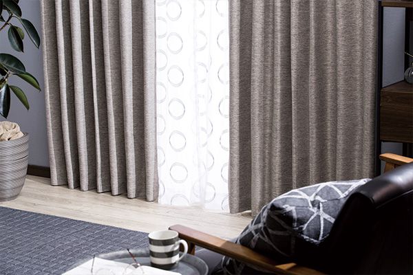 遮光防炎カーテン メホール グレー 200×178 cm 1枚入 | カーテン