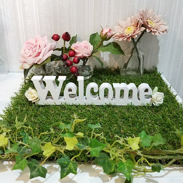 ウェルカムオブジェ ウェルカムスペース ウェディング welcome 白の