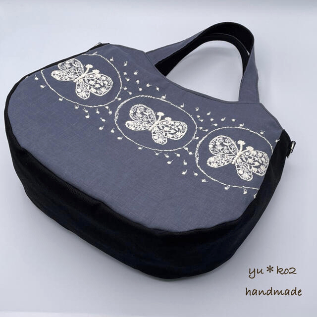 ハンドメイドトートバッグミナペルホネンforest wing 刺繍267