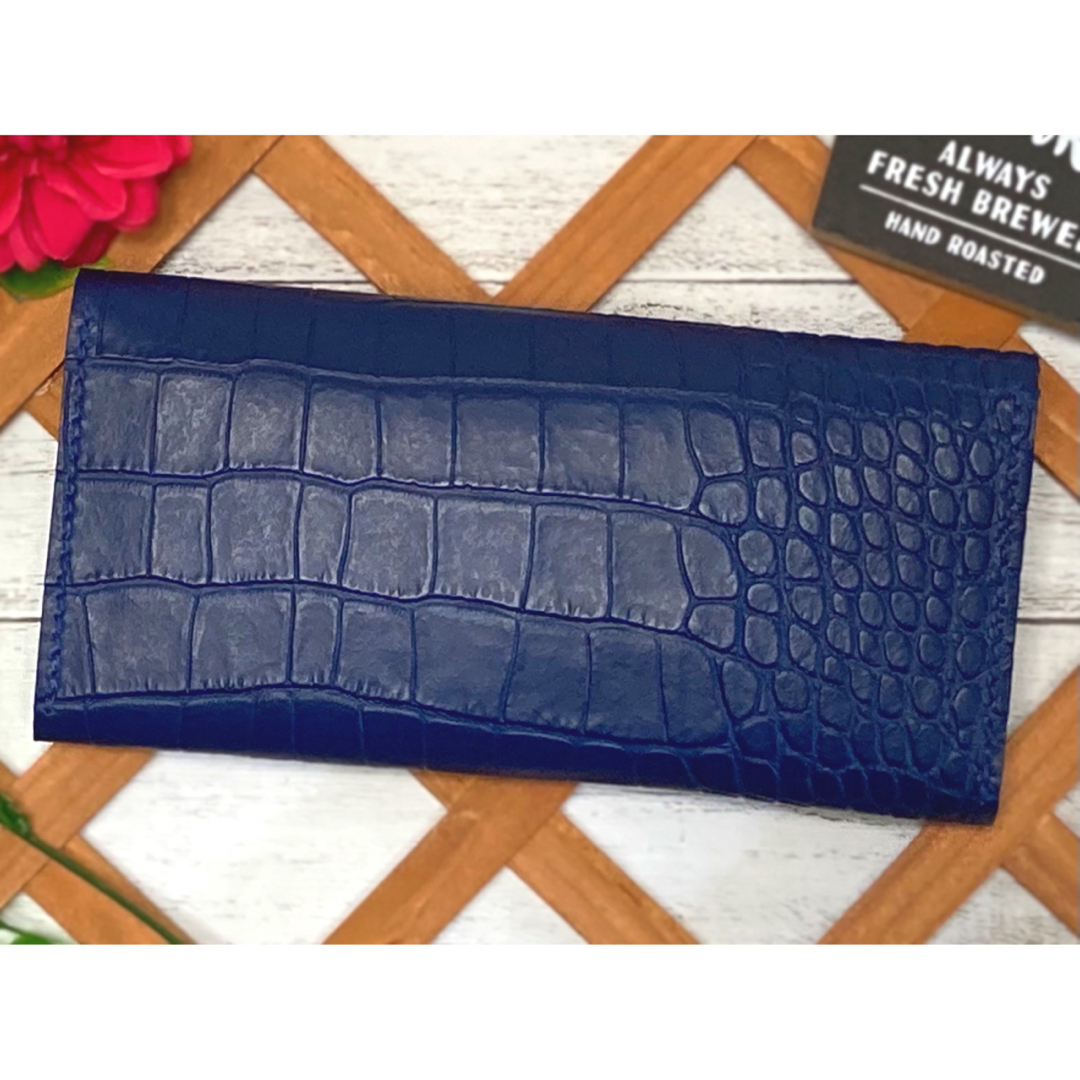 ❤️【大人のネイビー♪】高級感×シンプルの大人お洒落総本革長