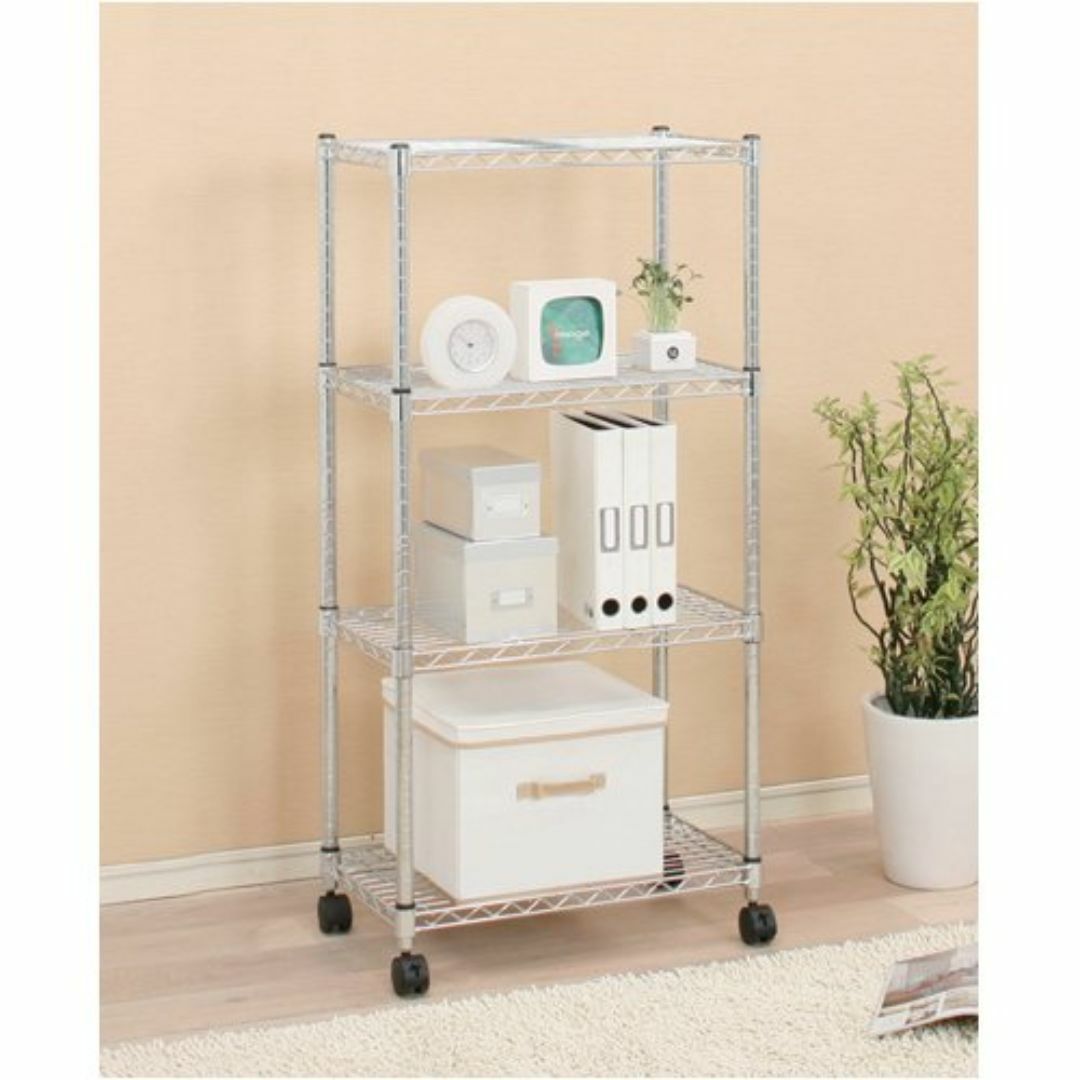 サイズ:4段高さ126cm】アイリスオーヤマ メタルラック 4段 <キャスター