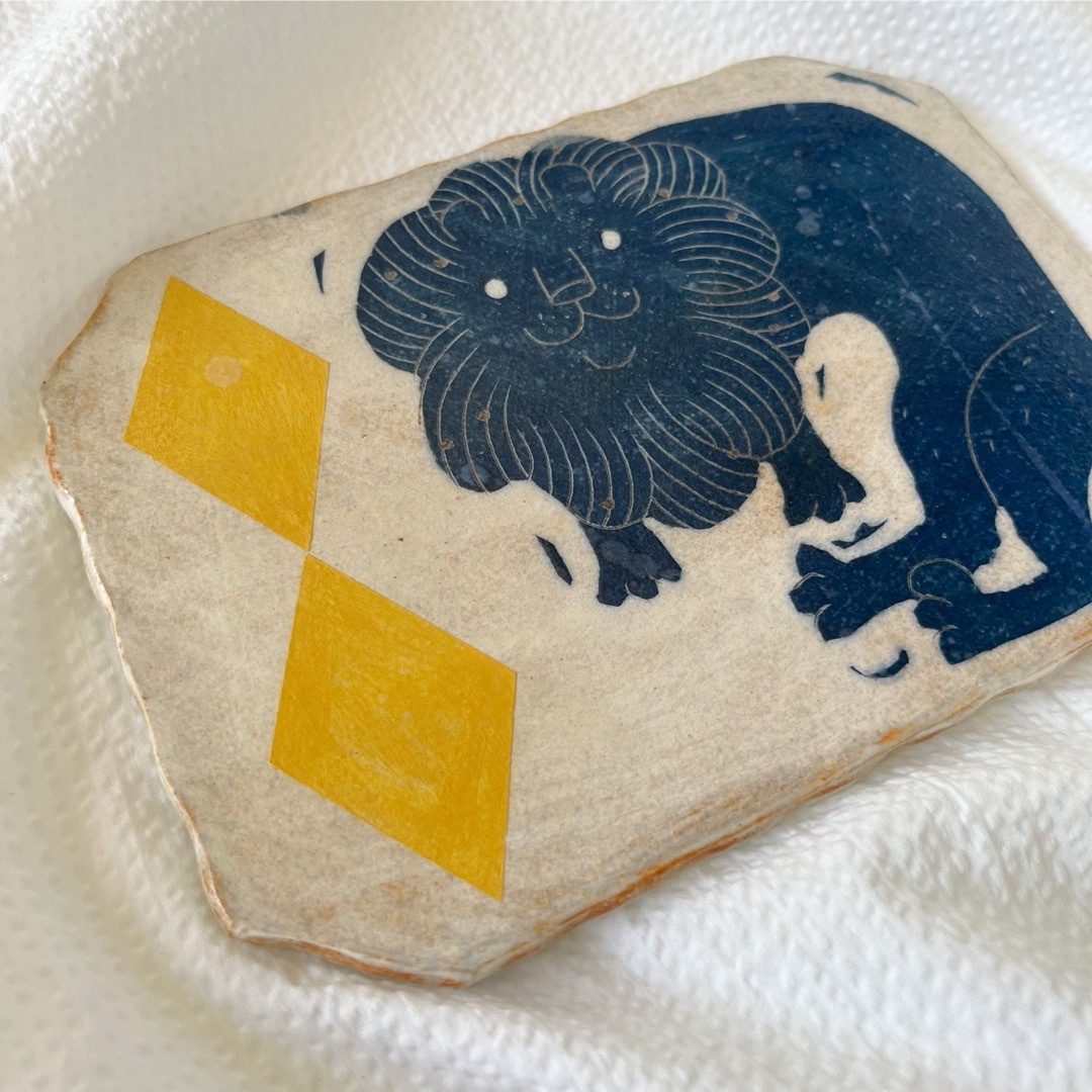 鹿児島睦 さん 陶板 プレート ライオン ハンドワーク 一点モノ｜鹿児島