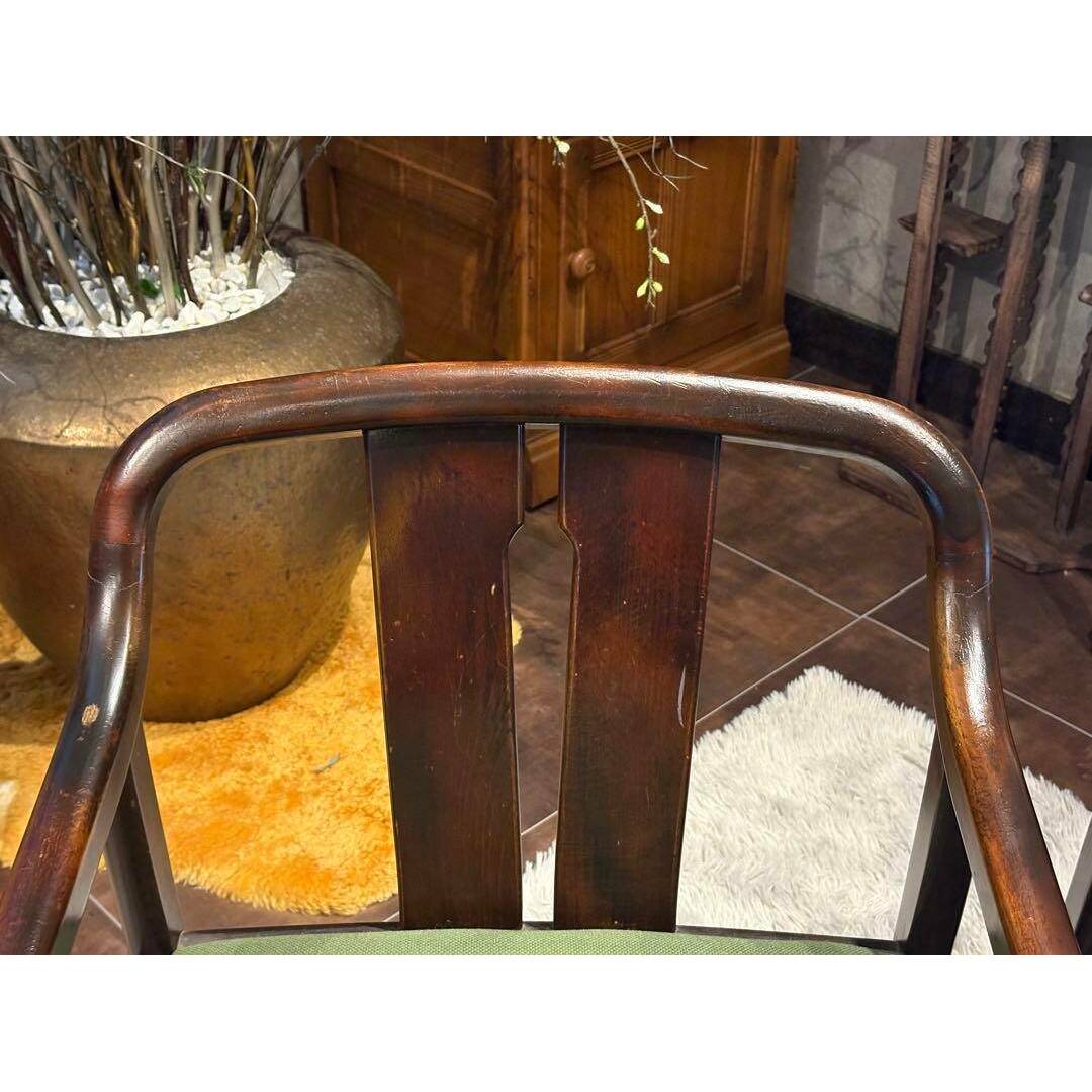 ①karimoku カリモク アームチェア ダイニングチェア アンティーク IZ