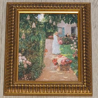 大型 額縁 フレーム 赤 レッド ゴールド マット付 和洋兼用 高級 中古