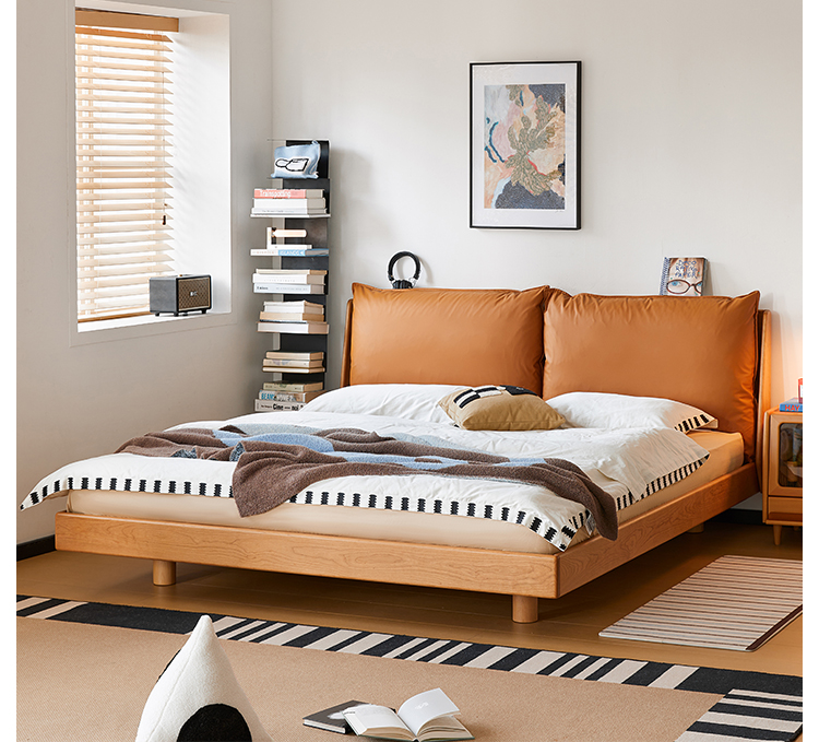 チェリー材 クッションベッドフレーム | 高級感と耐久性を兼ね備えた