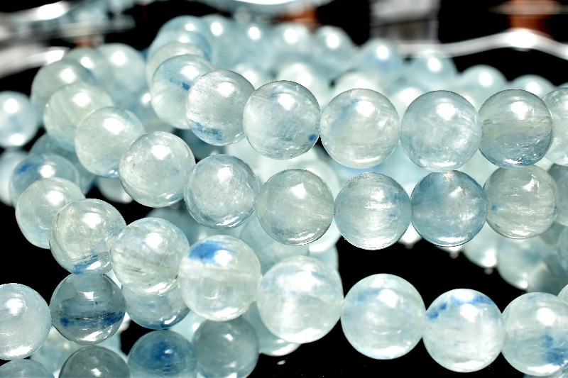 天然ブルーカラー カイヤナイトシリカ 7.5mm ブレスレット 1個売り