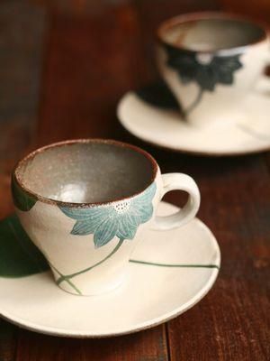 大谷桃子 和食器通販｜さわらぎ 青ハスの花カップ＆ソーサー