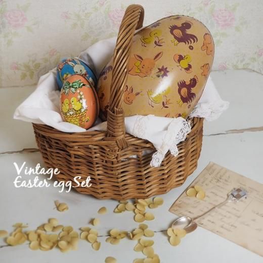 イギリス アンティーク イースターエッグ TINボックス 復活祭【うさぎ