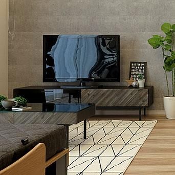 テレビ台 テレビボード 開梱設置配送 幅170cm ダークグレー ブラック