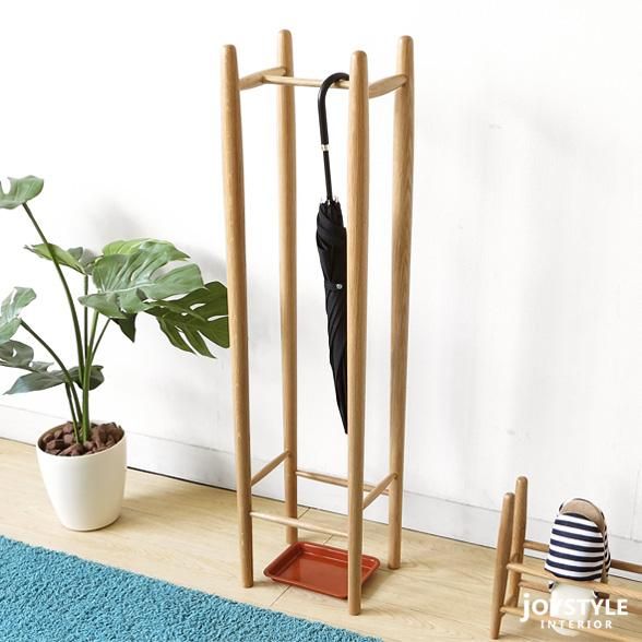 傘立て/ナチュラル色】 雨受け用のトレイ付き アンブレラスタンド