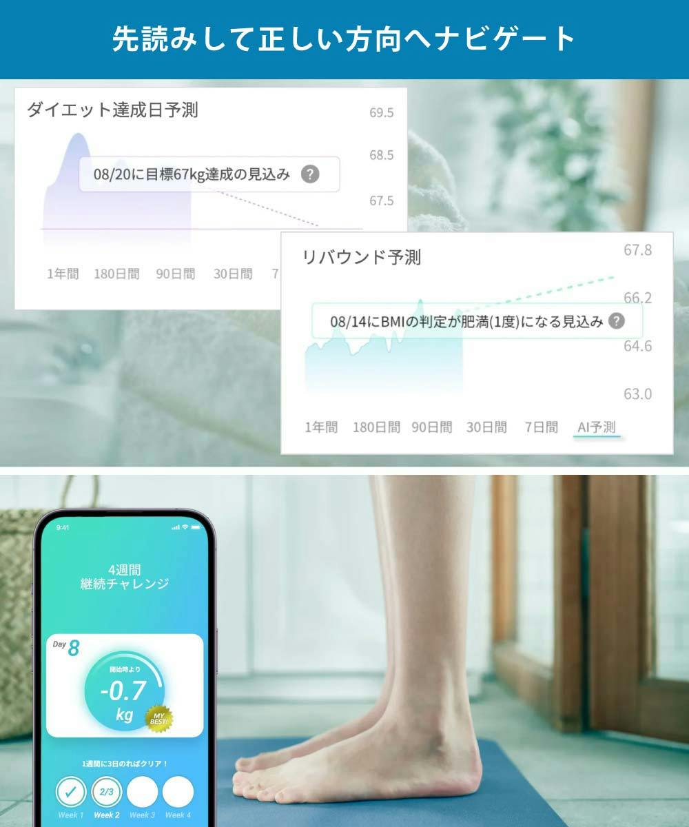 スマートバスマット 体組成計モデル 体重計 充電式 グレー issin
