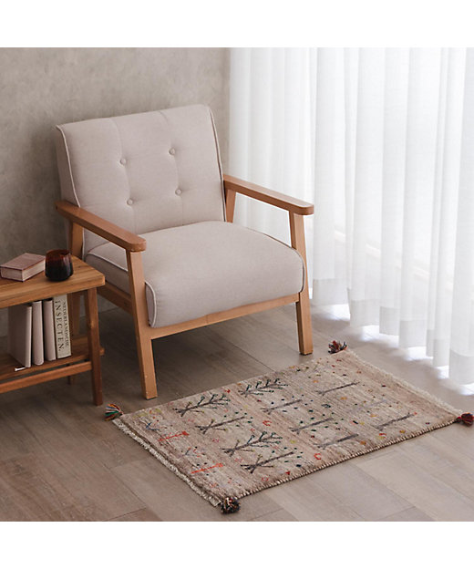 ☆ペルシャ絨毯 手織りリーズバフトギャッベ 玄関マットMサイズ【2