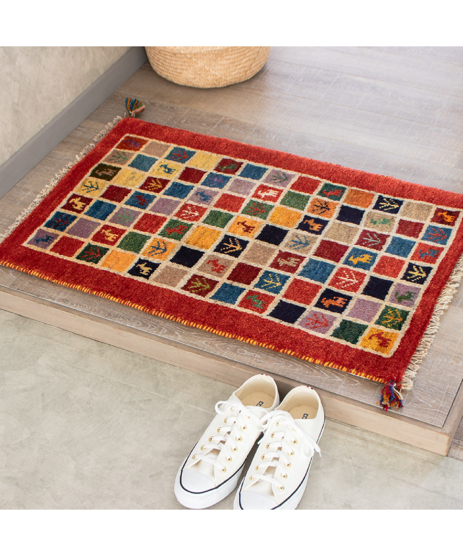 ☆ペルシャ手織りギャッベ 玄関マットMサイズ 7 | 三越伊勢丹