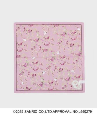 サンリオキャラクターズコラボ】ハローキティ＆花 プリントハンカチ