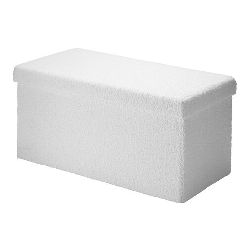 もこもこ 折りたたみ収納スツール ボア生地 幅76cm 2人掛けサイズ 耐