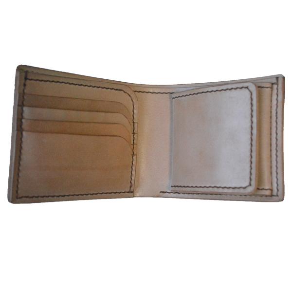 ナチュラル コードバン 二つ折り財布 【内側もナチュラルコードバン