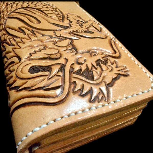 龍 和柄 カービング 長財布 ライダース ウォレット ケネディー