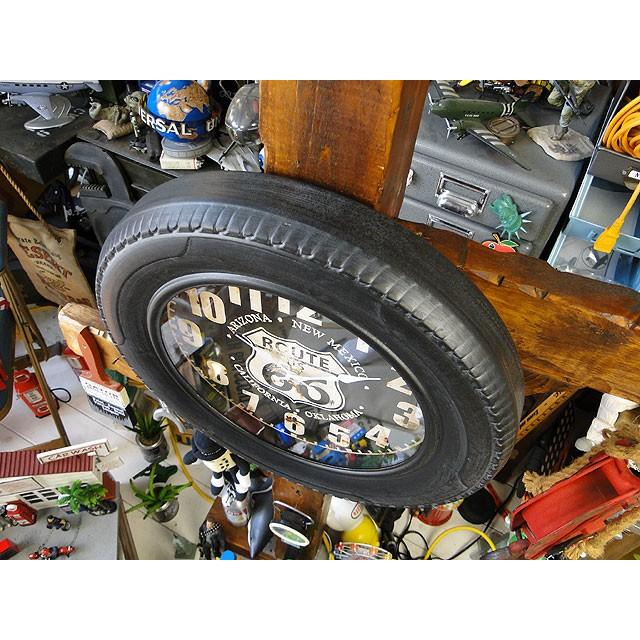 ルート66 タイヤクロック □ アメリカン雑貨 アメリカ雑貨 壁掛時計
