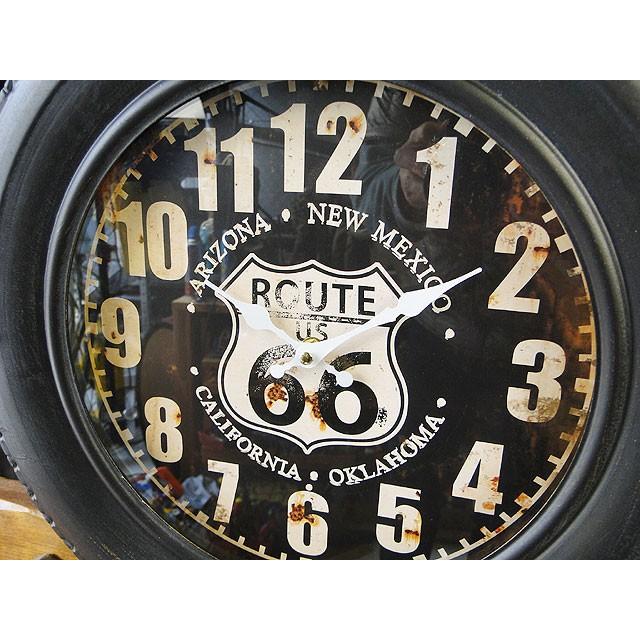 ルート66 タイヤクロック □ アメリカン雑貨 アメリカ雑貨 壁掛時計