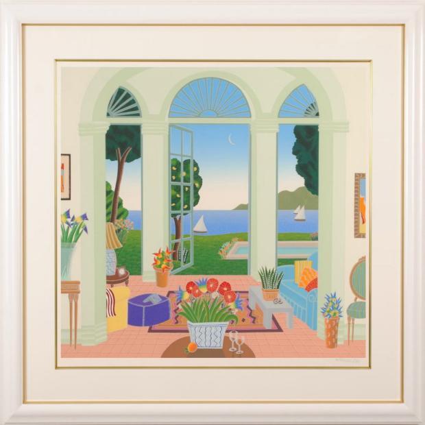 トーマス・マックナイト オールド・ライム 海 絵 風景画 シルク