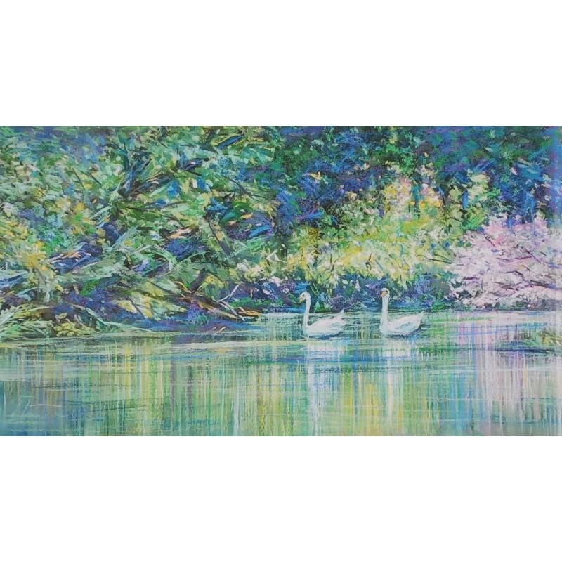 白鳥 絵画 鳥 絵 スウェーデン 風景画 北欧 版画 ジークレー 石井清