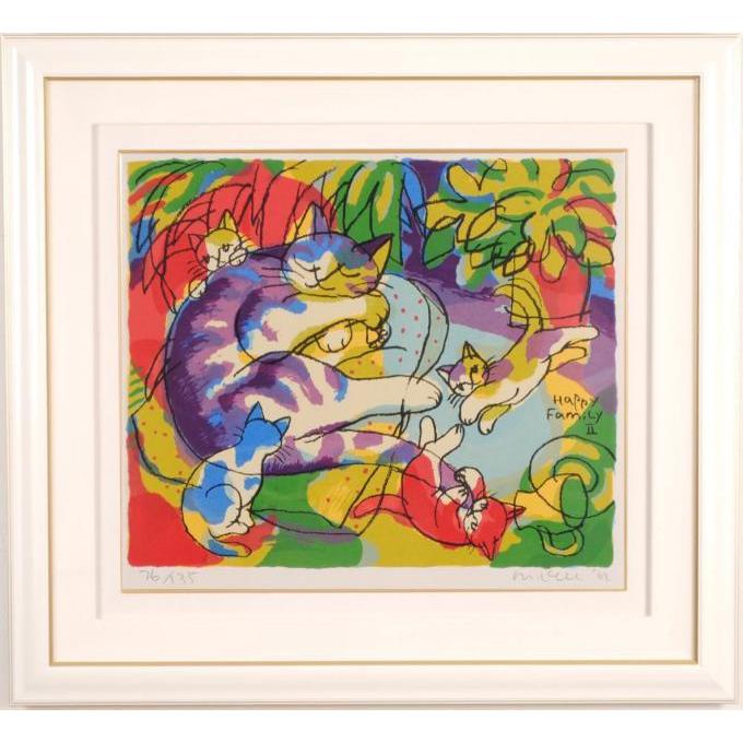 ポップアート 絵画 猫 シルクスクリーン 版画 マイケル・ルー