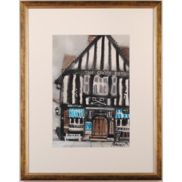 ロンドン 風景画 絵画 イギリス THE CROSS KEYS パブ 絵 水彩画 三宅