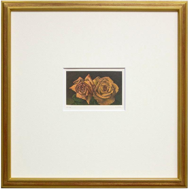 野田弘志 「 薔薇 」 銅版画 版画 日本画 絵画 バラ 花 モダン 写実