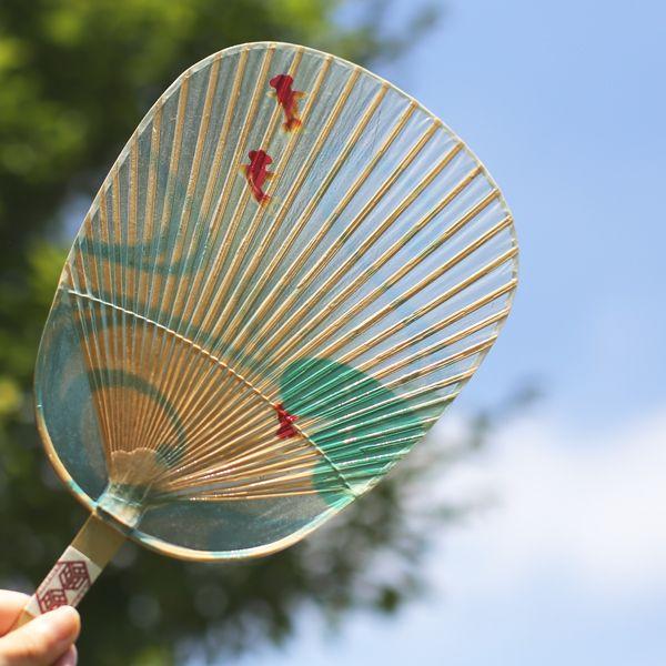 うちわ 水うちわ 金魚 家田紙工 岐阜 美濃手漉き和紙 : がらんどう 手