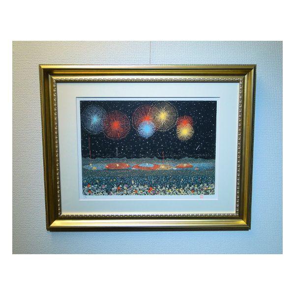 山下 清 【長岡の花火】リトグラフ／限定300部／新品額装／送料無料