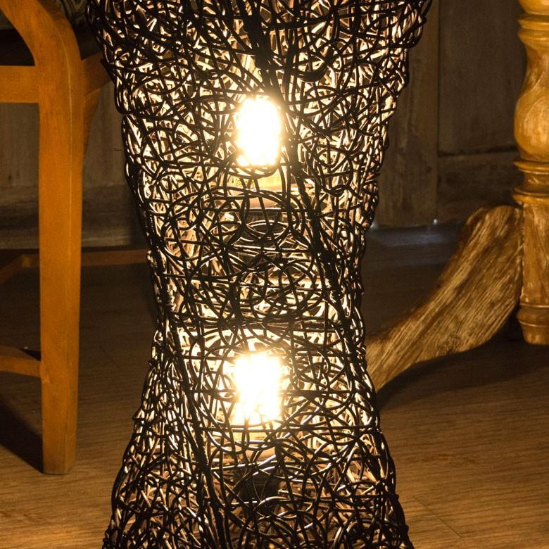 フロアライト 照明 スタンド ラタン製 籐 高さ約60cm アジアン バリ