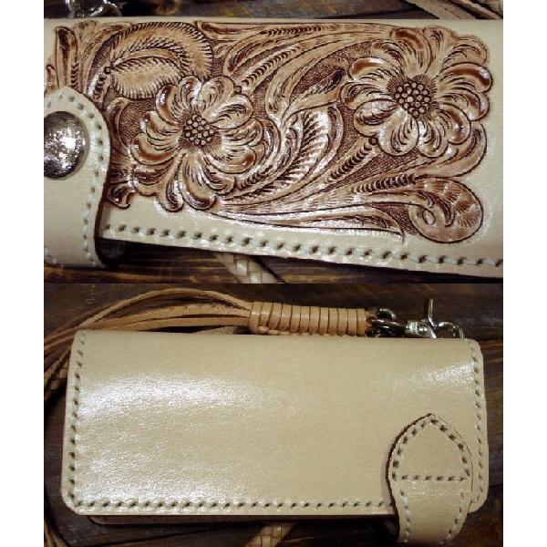 長財布 メンズ 革 カービング バイカーズ ウォレット 送料無料 /bif014