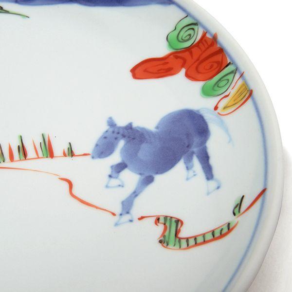 有田焼 メイン皿 天啓赤絵群馬図7寸丸皿 【福珠窯（有田焼窯元