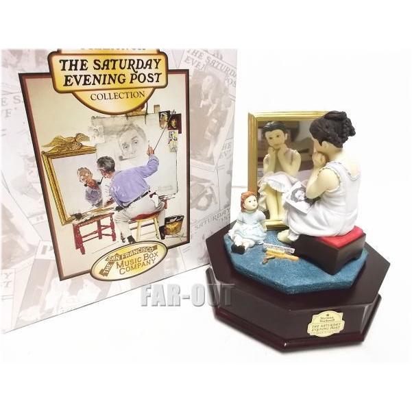 ノーマン・ロックウェル Girl at the Mirror 鏡に向う少女 オルゴール