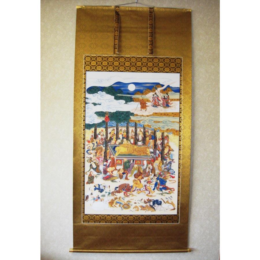 掛け軸 掛軸 釈迦涅槃之図 (工芸作品・新品) 三尺立 : 掛け軸の専門店
