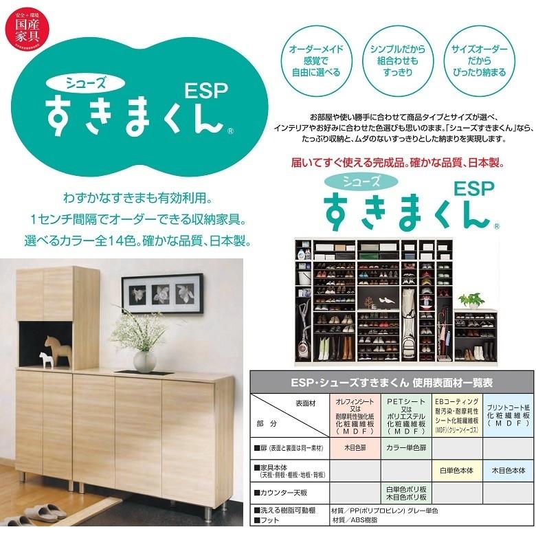 すきまくん シューズ 下駄箱 玄関収納 ロータイプ 定尺 幅120cm カラー