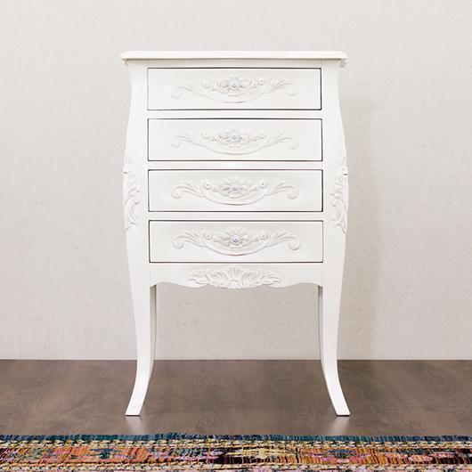 チェスト 4段 ヨーロピアン 木製 アンティーク風 猫脚 ネコ脚 姫家具