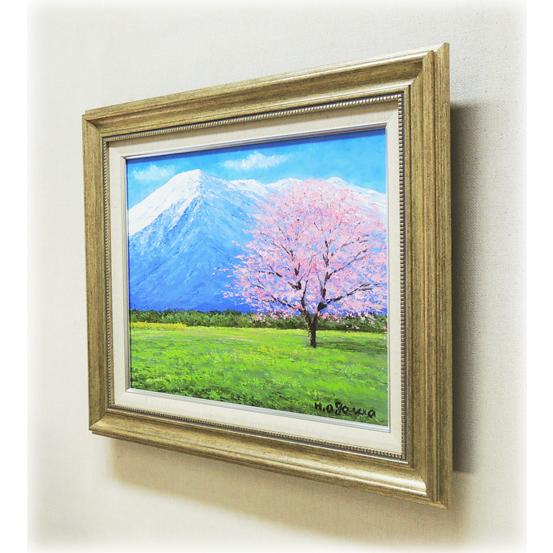 絵画 油絵 岩手山の桜 (小川久雄) 【海・山】【肉筆】【油絵】【日本の