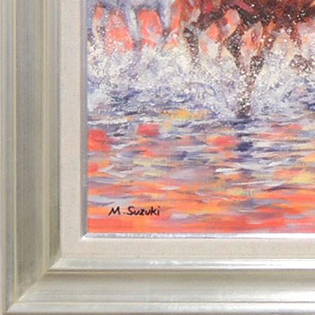 絵画 油絵 駆ける F20号 （鈴木満雄） 【肉筆】【油絵】【静物・動物画