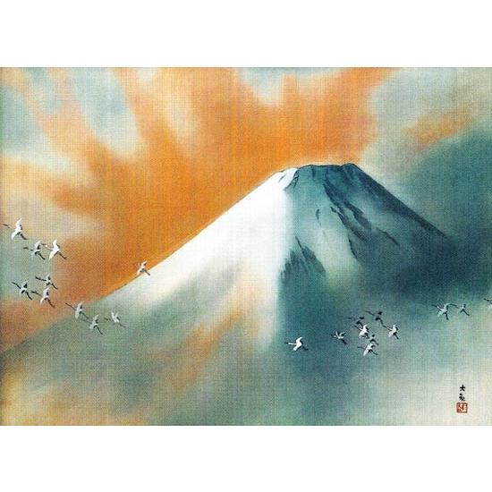 横山大観 絵画 霊峰飛鶴 【複製】【美術印刷】【巨匠】【富士】【変型