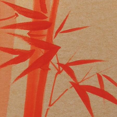 高級色紙「朱竹」東雲斎（色紙絵） : 掛け軸・絵画の専門店 掛軸堂画廊