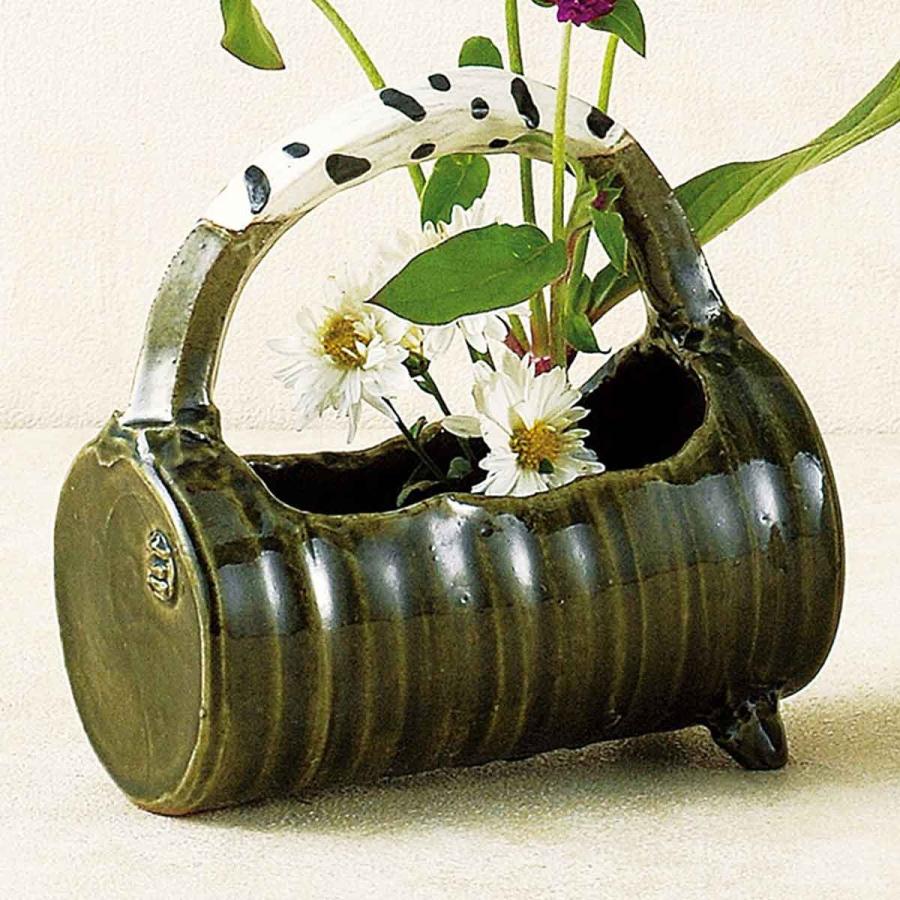 常滑焼 花器 山田織部手付き 花瓶 茶道 抹茶 陶器 日本製 和
