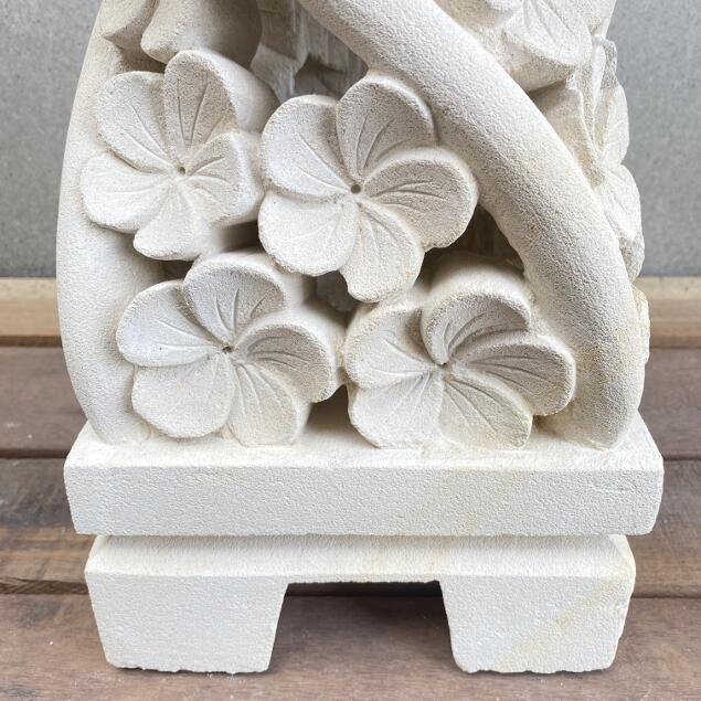 燈篭 ストーンオブジェ プルメリア パラス石 H55cm 灯籠 庭 おしゃれ